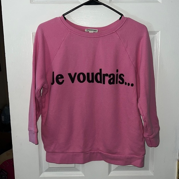 Whistles Tops - Whistles Women’s Hot Pink “Je Voudrais” Pullover Sweater Size Small